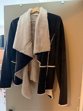 lovestitch Black Jacket with Cream Sherpa Lining